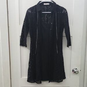 Mango Elegant Black Lace Dress